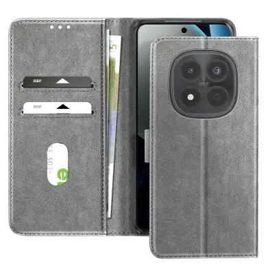 Denarnica etui Xiaomi Redmi Note 15 Pro 4G Serija Chesterfield Funkcija stojala, Siva