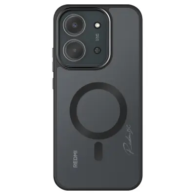 Ovitek za Redmi 15C z vgrajenim MagSafe obročkom, Prozorno črna