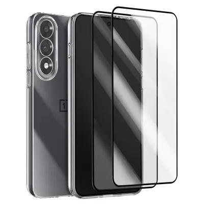 Ovitek za OnePlus Nord 5 iz silikonacone et 2 Zaščiti Zaslona iz Kaljenega Stekla, Prozorno