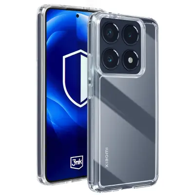 3mk, Ohišje za Xiaomi 14T Pro odporno na udarce z dvignjenimi robovi, Prozorno