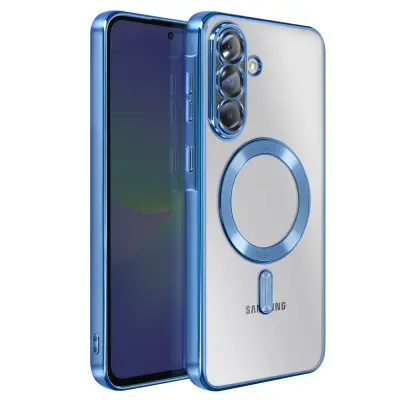 Ovitek za Samsung Galaxy A36, združljiv z MagSafe, s kromiranim robom, Modra