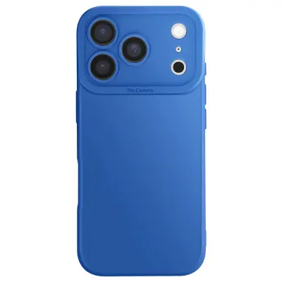 Ovitek za iPhone 17 Pro iz mehkega silikona z ojačitvijo bloka kamere, Modra
