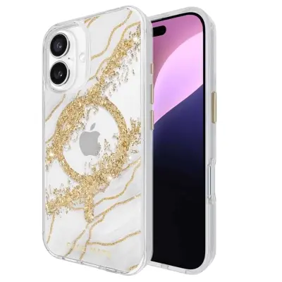CASE MATE, Ovitek združljiv z MagSafe za iPhone 16 Plus Design Karat, Zlata