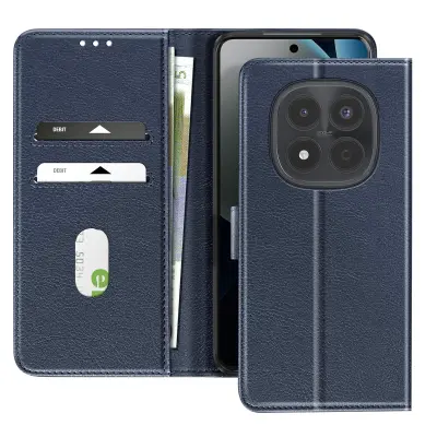 Denarnica etui Xiaomi Redmi Note 15 Pro 4G Serija Chesterfield Funkcija stojala, Modra noč