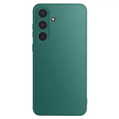 Ovitek za Galaxy S25 FE, mat zaključek iz mehkega silikona, izjemno odporen, Temno zelena