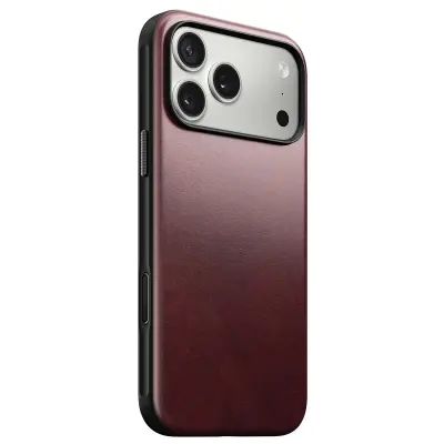 Nomad, Ovitek za iPhone 17 Pro Max MagSafe iz usnja Horween, odporen na udarce, Bordeaux