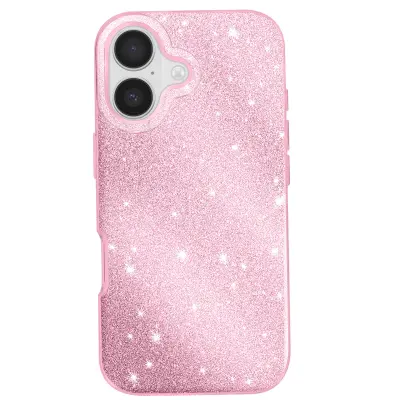 Ovitek za iPhone 17, dvobarvna zasnova in bleščeča obdelava, Roza