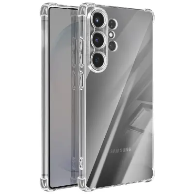 Ovitek za Galaxy S26 Ultra iz mehkega silikona z ojačanimi vogali, Prozorno