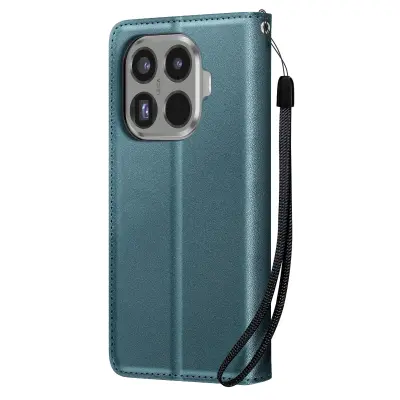 Denarnica etui za Xiaomi 15T Pro z vrvico in držalom za kartice, Temno zelena