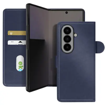 Chesterfield etui za kartice za Samsung Z Fold 7 z magnetnim zavihkom, Modra