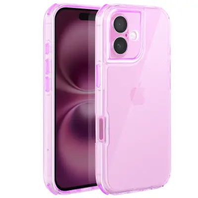 Ovitek za iPhone 16, ojačan, dvomaterialni, teksturiran, nedrseč, Vijolična