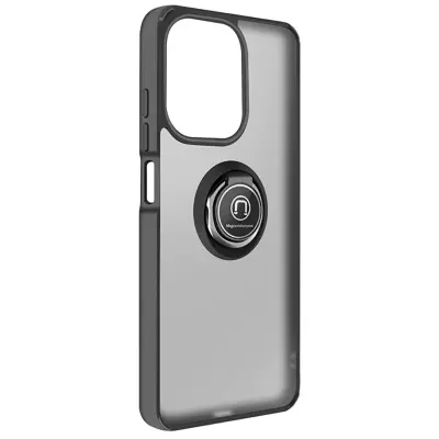 Ovitek za Oppo A5 Pro z obročastim stojalom in magnetno pritrditvijo, Črna