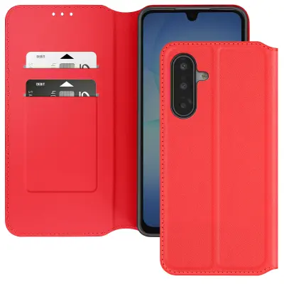 Denarnica za Samsung Galaxy A17 z magnetnim zapiranjem in video stojalom, Rdeča