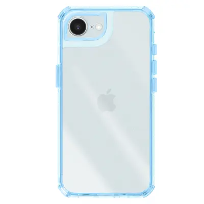 Ovitek za iPhone 16e, ojačan, dvomaterialna zasnova, teksturiran, nedrseč, Svetlo modra