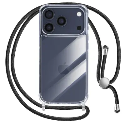 Ovitek za iPhone 17 Pro serije Soft Touch z vrvico za okoli vratu, Prozorno