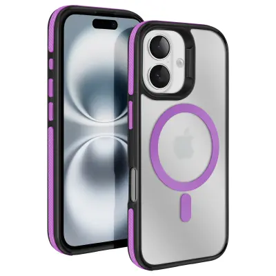 Ovitek za iPhone 16 serije NEO, združljiv z MagSafe, z ojačanimi vogali, Vijolična