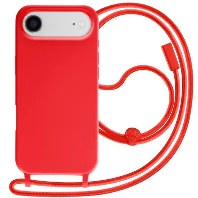 Ovitek za iPhone Air iz silikona Soft Touch z nastavljivo vrvico za okoli vratu, Rdeča