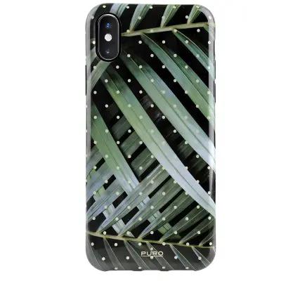 PURO, Ovitek za Apple iPhone XS Max kolekcija Glam Tropical Leaves, Zelena