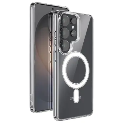 Ovitek za Galaxy S26 Ultra magnetni Qi2 združljiv z MagSafe, Prozorno