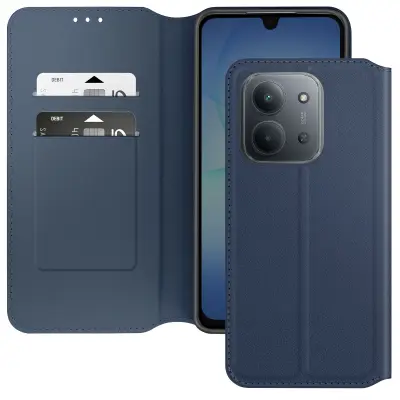 Magnetna preklopna denarnica za Xiaomi Redmi 15C s stojalom za video, Modra noč