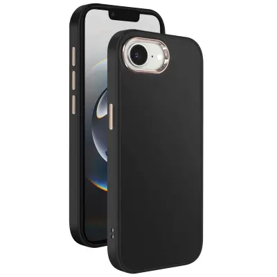 Ovitek za iPhone 16e, mat zaključek z metaliziranim obrobjem kamere, Črna