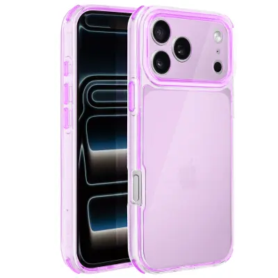 Ovitek za iPhone 17 Pro Max, ojačan, dvomaterialni, teksturiran, nedrseč, Vijolična