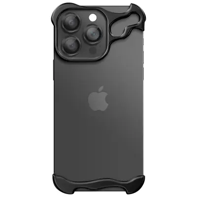 Zaščitni dizajn za iPhone 14 Pro Bumper Ovitek Model Steel Cover, Črna