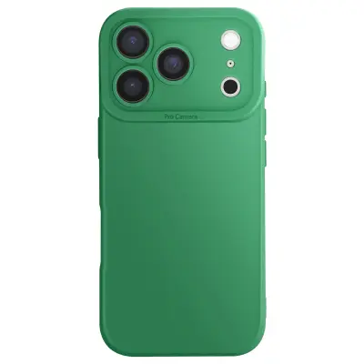 Ovitek za iPhone 17 Pro iz mehkega silikona z ojačanim blokom kamere, Zelena