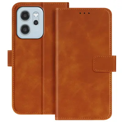 Denarnica za Oppo Reno 14 z magnetnim zapiranjem in funkcijo stojala, Rjava