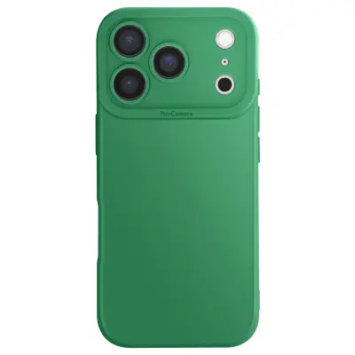 Ovitek za iPhone 17 Pro Max iz mehkega silikona z ojačanim blokom kamere, Zelena