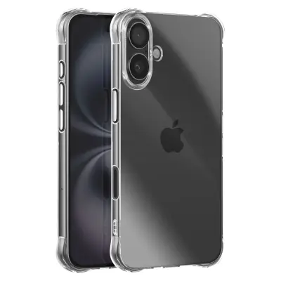 Ovitek za iPhone 17, zaščita pred udarci z ojačanimi vogali, Prozorno