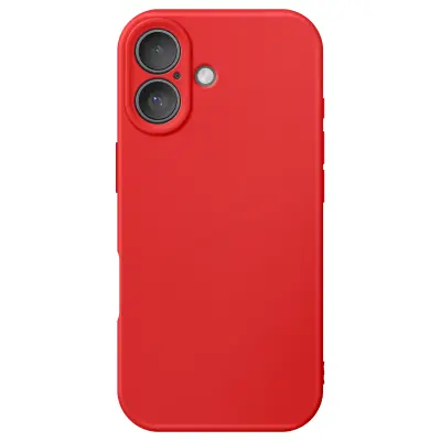 Ovitek za iPhone 17, model Soft-Touch iz mehkega silikona proti drsenju, Rdeča