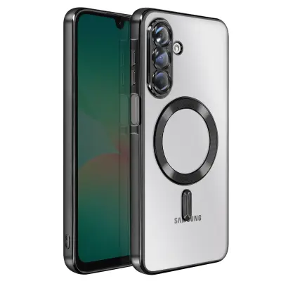 Ovitek za Samsung Galaxy A26, združljiv z MagSafe, s kromiranim robom, Črna
