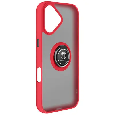 Ovitek za iPhone 17 z obročastim stojalom in magnetnim nastavkom, Rdeča