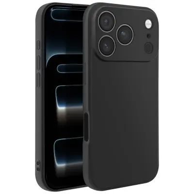 Ovitek za iPhone 17 Pro iz Mehkega Silikona, Proti Prstnim Odtisom, Ultra Tanek, Črna