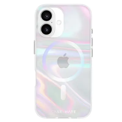 CASE MATE, Ovitek za iPhone 16 MagSafe, odporen na udarce, antimikroben, holografski učinek, Prozorno