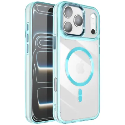Ovitek za iPhone 17 Pro, kolekcija Crystal Color, združljiv z MagSafe, Turkizna