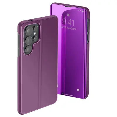 Zaščitni ovitek za Galaxy S26 Ultra Clear View z video stojalom, Vijolična