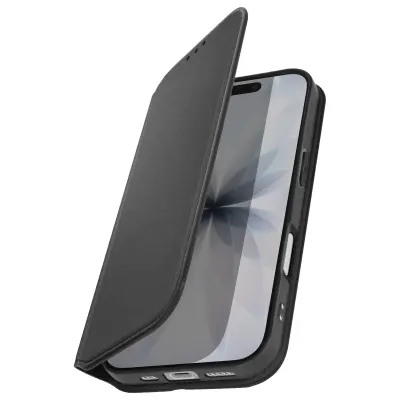 Folio etui za iPhone 17 z držalom za kartice in funkcijo stojala, Črna