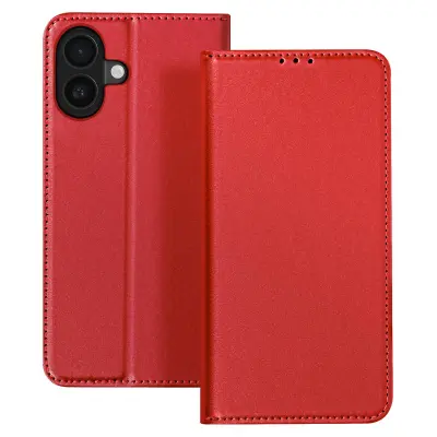 Etui za iPhone 17 iz usnja s predali za kartice in magnetnim zapiranjem, Rdeča