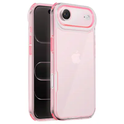 Ovitek za iPhone Air, ojačan, dvomaterialni, teksturiran, nedrseč, Roza