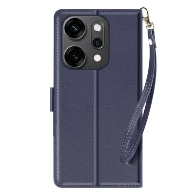 Denarnica etui za Oppo Reno 14 / 14F / 14 FS z zapestnim trakom, Modra noč