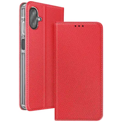 Preklopni ovitek za Galaxy A07 z rebrastim učinkom, z držalom za kartice in funkcijo stojala, Rdeča