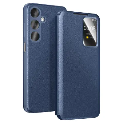 Ovitek za Galaxy A37 z oknom Smart View in držalom za kartice, Modra noč