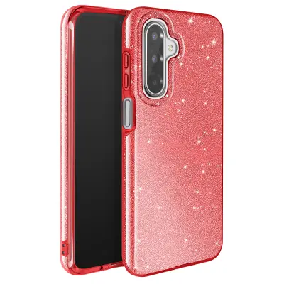 Ovitek za Galaxy A17, dvomaterialna zasnova in bleščeč zaključek, Rdeča