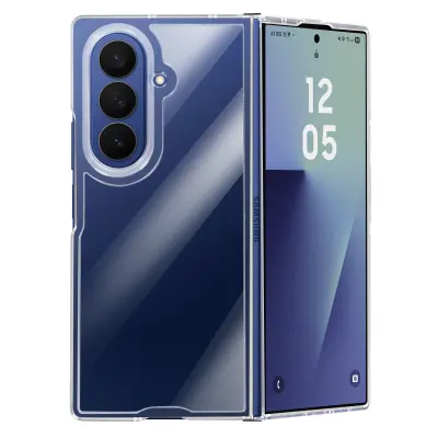 Ovitek za Samsung Galaxy Z Fold 7, trd in zložljiv s tečajem, Prozorno