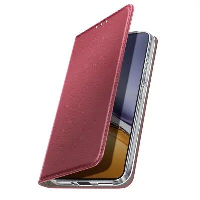 Folio etui za Realme 14T / P3 z držalom za kartice in funkcijo video stojala, Bordeaux