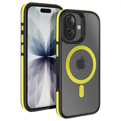 Ovitek za iPhone 17 serije NEO, združljiv z MagSafe, z ojačanimi vogali, Rumena