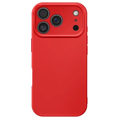 Ovitek Soft-Touch za iPhone 17 Pro Max iz Mehkega Silikona, Proti Drsenju, Rdeča