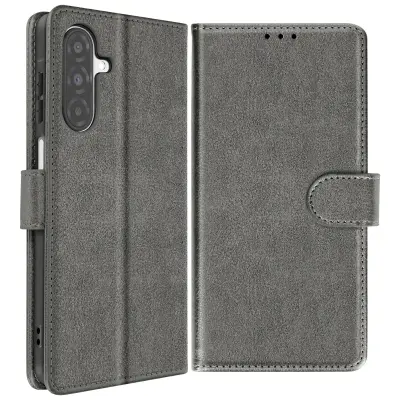 Denarnica etui za Galaxy A26 serije Chesterfield s funkcijo stojala, Siva